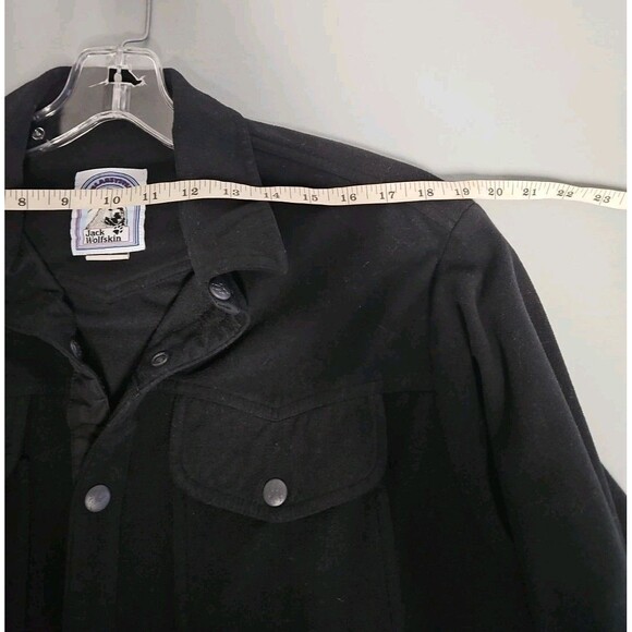 Vintage Jack Wolfskin Polarsystem Black Button-Up Fleece Sz LG Look At Measuring - Picture 9 of 12